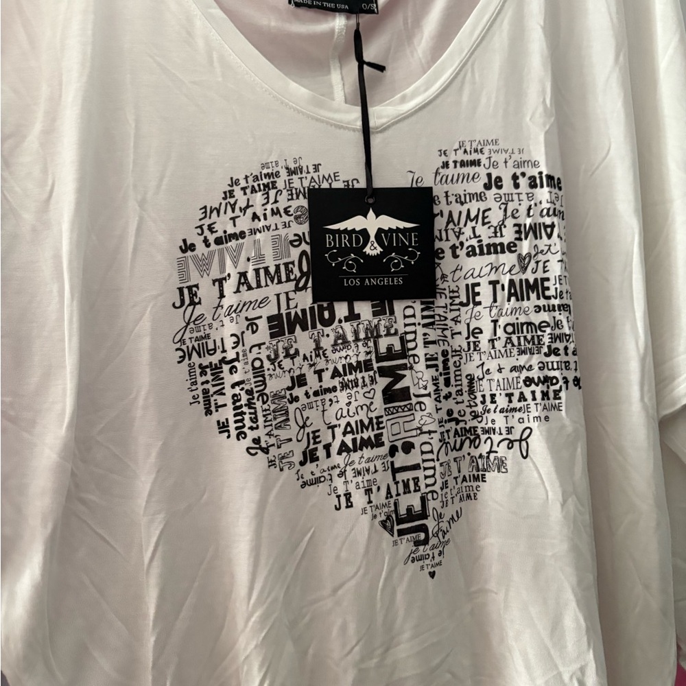 New Bird & Vine White Graphic Tee